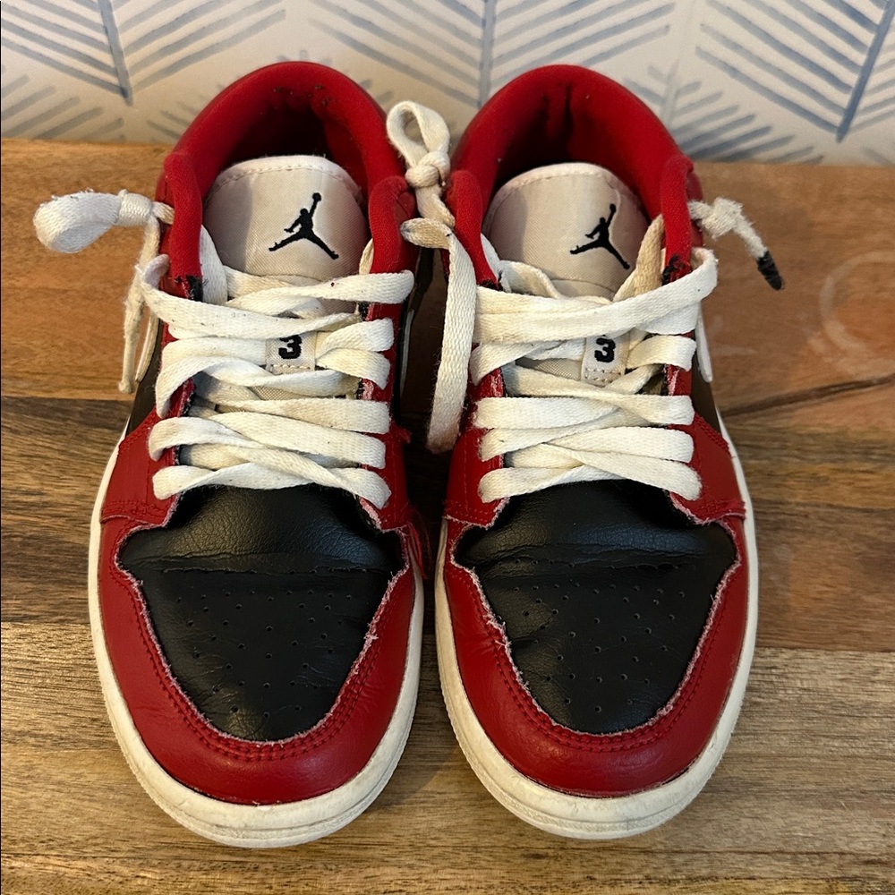 Jordan. Red and Black Sneakers with White Accents